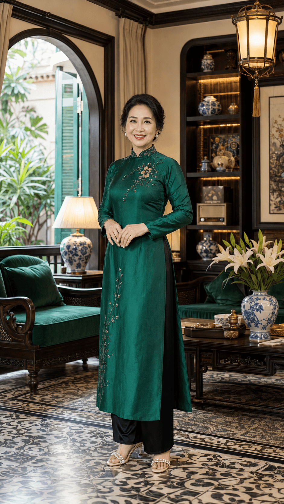Thời Trang Áo Dài Trung Niên