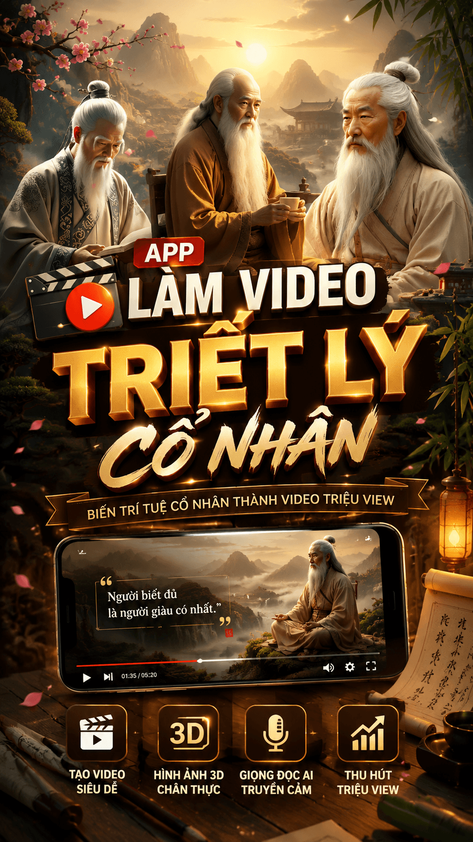 App Làm Video Triết Lý Cổ Nhân
