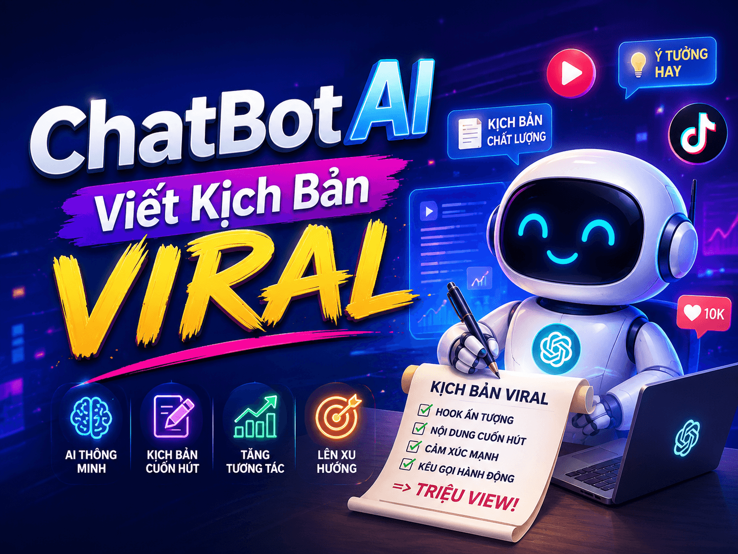 Chatbot AI Viết Kịch Bản Viral